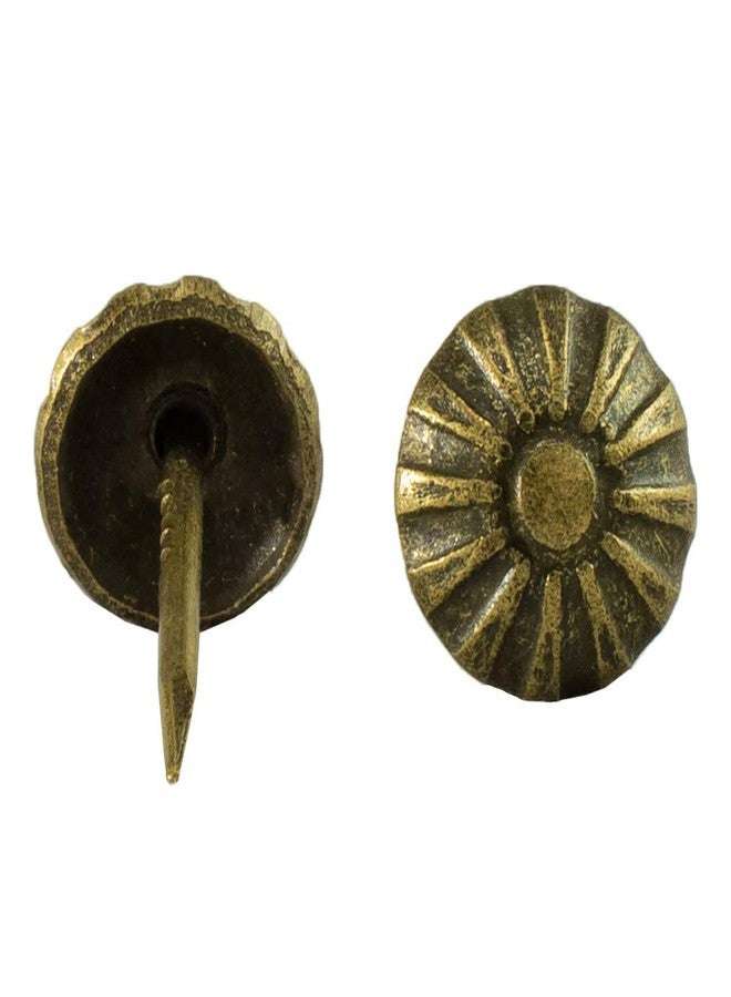decotacks Upholstery Tacks, Furniture Nails, Pins 7/16" Head Diameter - 100 Pcs [Antique Brass Daisy] DX54AB - Image 5